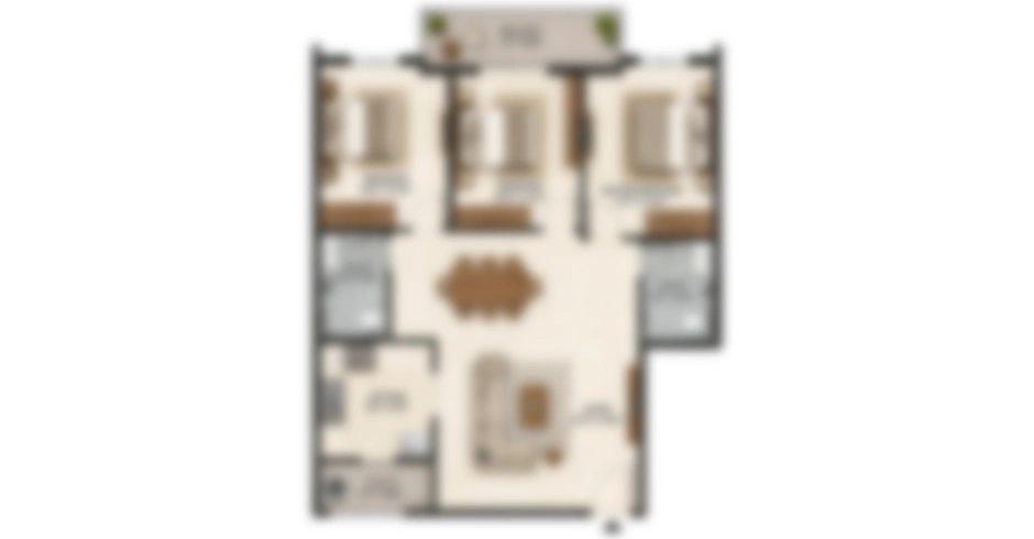 Richmond County Homes 3 BHK Floor Plan